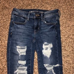 American Eagle High Waisted Ripped Jeans